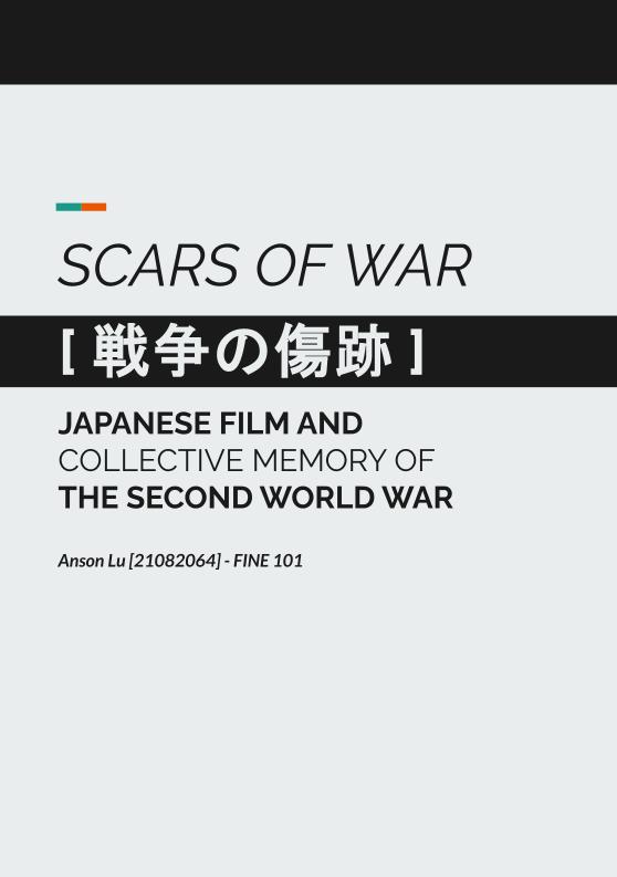 'scars of war' curatorial proposal cover